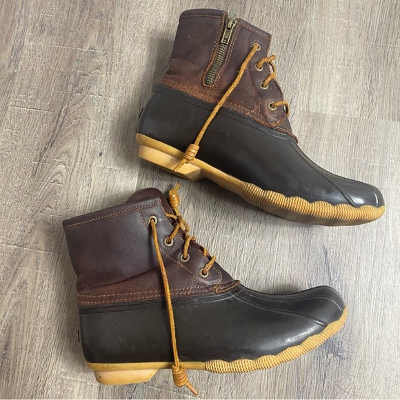 Sperry Saltwater Duck Boot Brown Leather Rubber boot - Picture 1 of 14